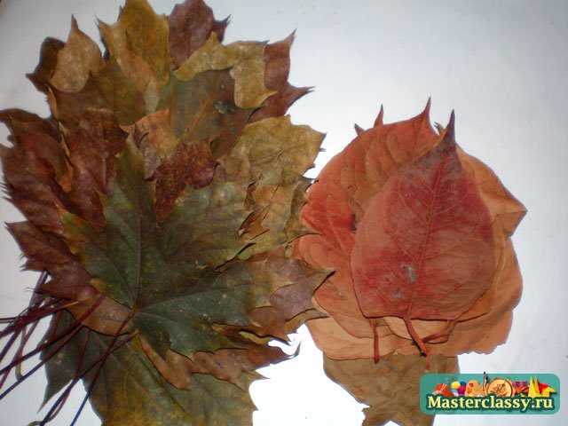 Поделка из листьев на тему осень букет
