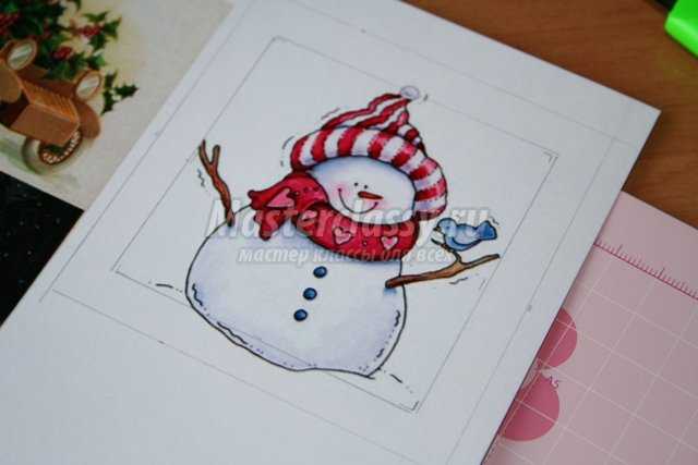 Как сделать открытку на новый год нарисовать