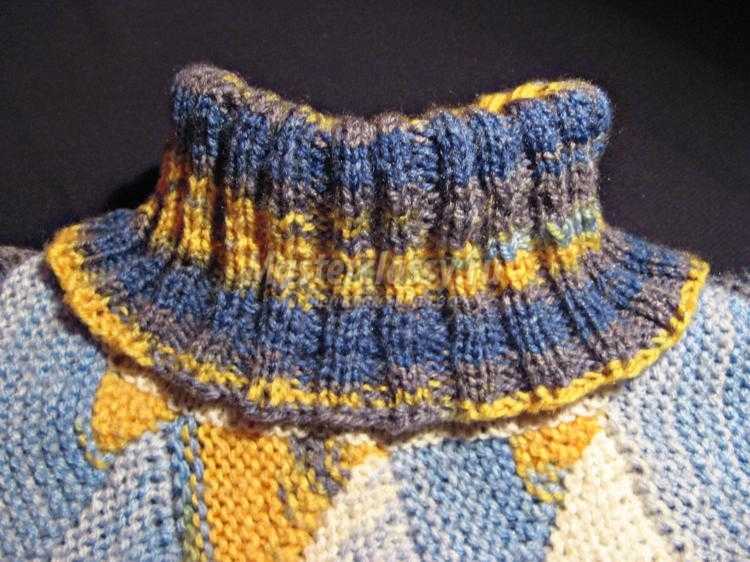 Детский синий пуловер на ребенка от 1,5 до 4 лет, связанный спицами. Описание + схемы