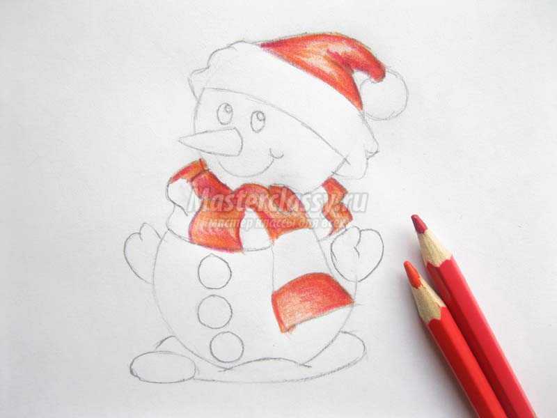 Рисуем Снеговика красками. Уроки рисования для детей - Как нарисовать Снеговика.