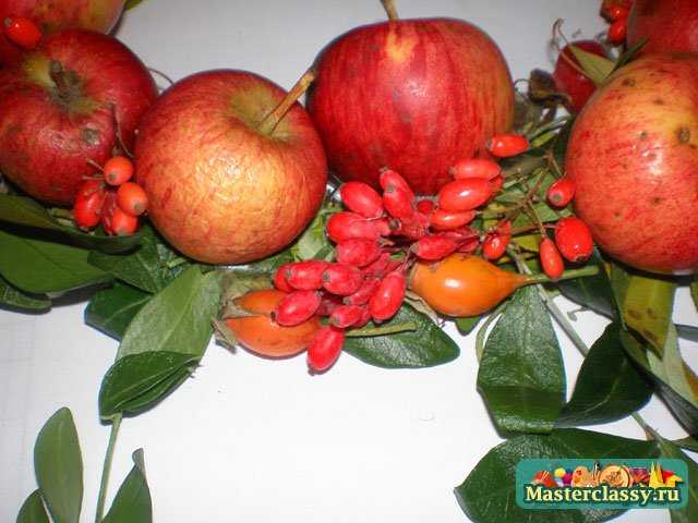 Поделки из фруктов. Яблочный венок