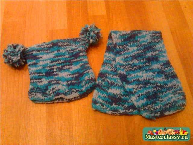 Вязание шапочки и шарфа для ребенка