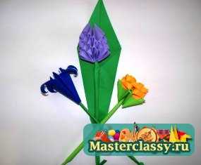 Мастер-класс оригами. Стебель для цветка