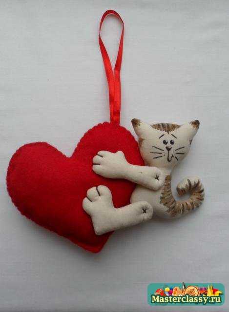 подарки на 14 февраля кот и сердце