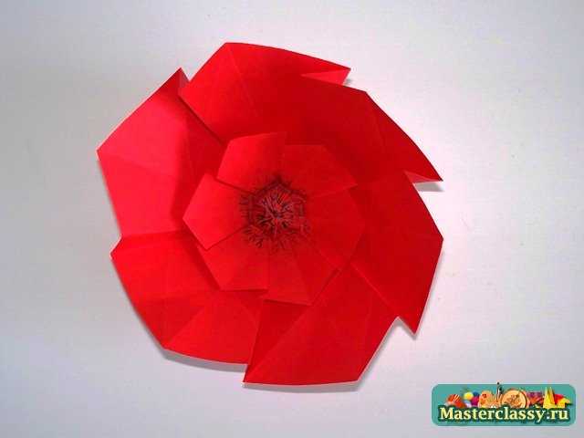 Изготовление мака оригами