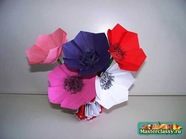 Букет маков оригами
