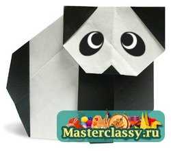 Панда из бумаги. Схема оригами