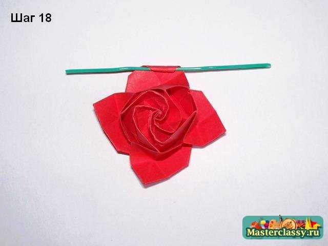 Сборка розы оригами