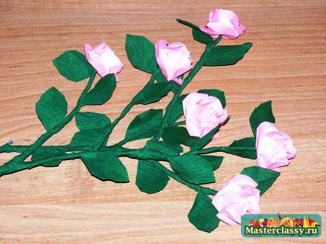 Кустовая роза оригами