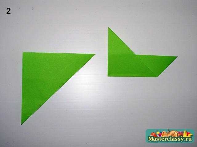 Оригами лист с черешком