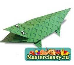 Крокодил из бумаги. Схема оригами