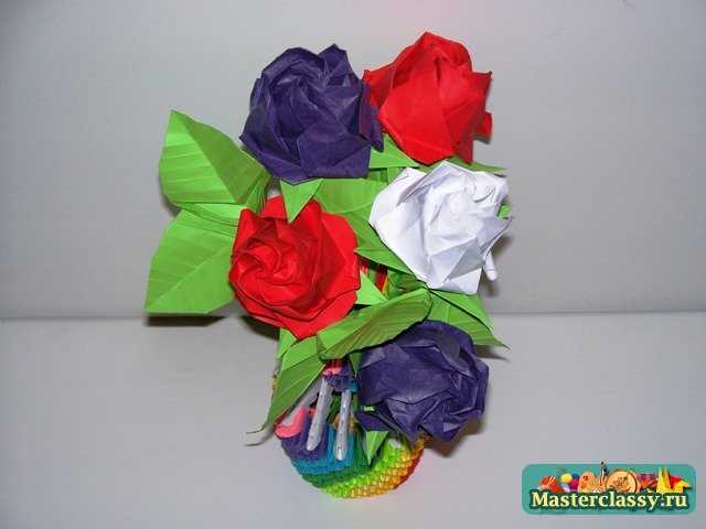 Оригами роза пять лепестков