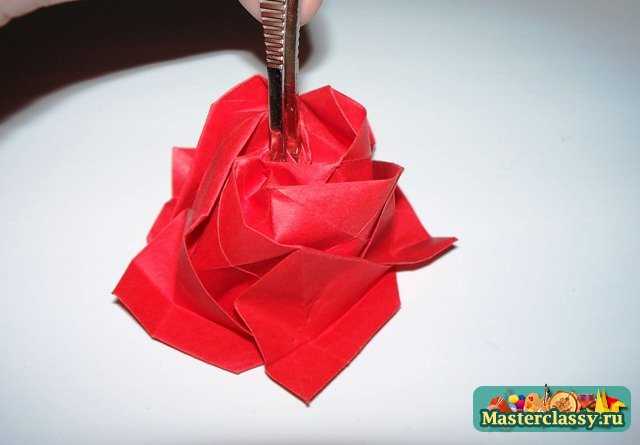 Сборка оригами розы пять лепестков