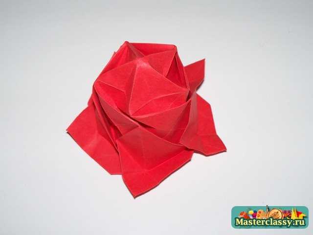 Сборка оригами розы пять лепестков