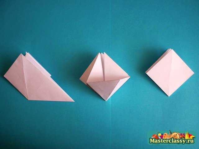 Цикламен оригами. Складывание цветка