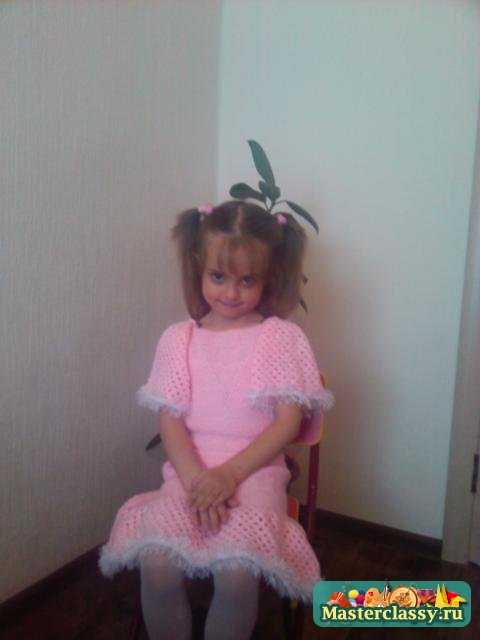 Розовое платье на девочку 4-5 лет. Мастер класс