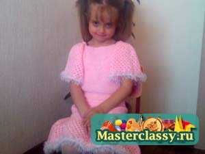 Розовое платье на девочку 4-5 лет. Мастер класс
