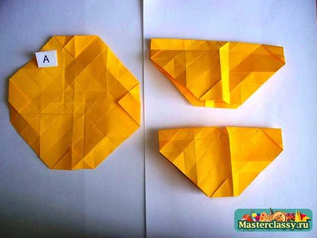 Роза оригами – второй этап