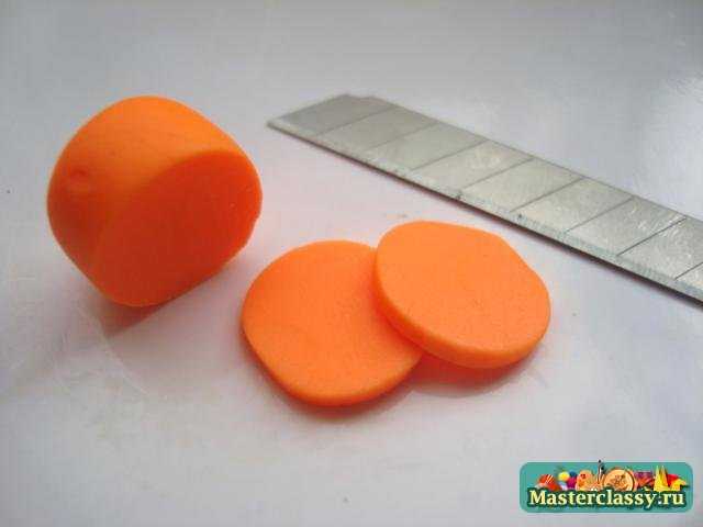 серьги из полимерной глины апельсин