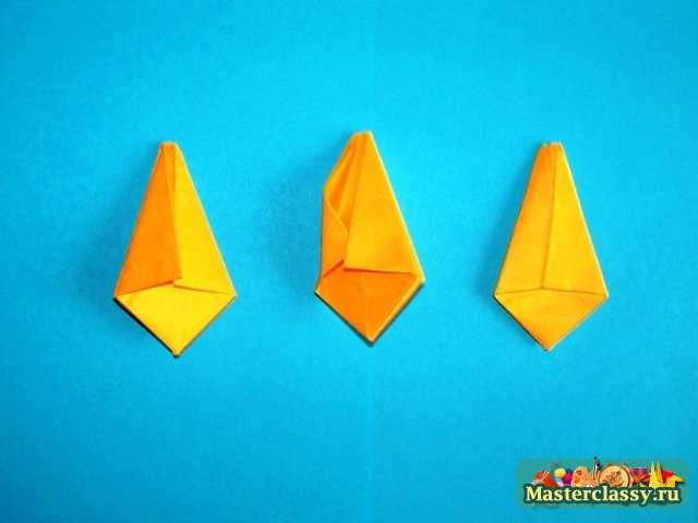 Сборка бутона тюльпана оригами