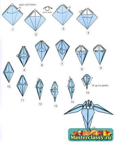 Оригами из бумаги. Схемы цветов