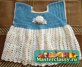 Вязание. Летнее платье для девочки. (Возраст 6-12 месяцев). Мастер класс с фото