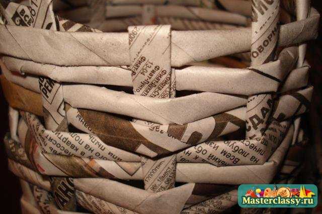 Газетное плетение корзины