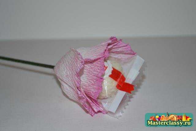 Мастер класс Букет из конфет с применением органзы с пошаговыми фото