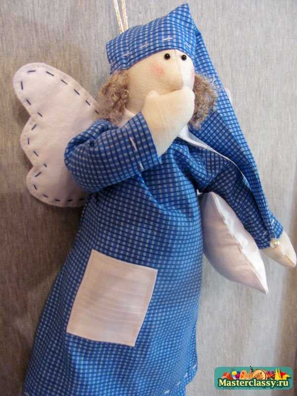 Сонный ангел Тильда в голубой пижаме. Мастер класс с пошаговыми фото