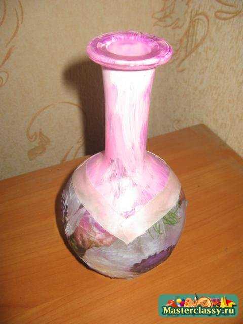 Декор вазы в технике декупаж. Мастер класс с пошаговыми фото