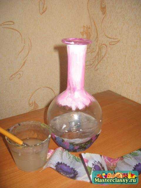 Декор вазы в технике декупаж. Мастер класс с пошаговыми фото