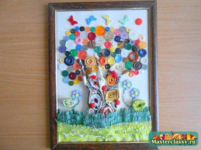 Картина своими руками для детской комнаты Чудо-дерево. Мастер класс с пошаговыми фото