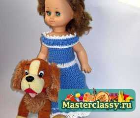 Вязаное платье на куклу. Мастер класс с пошаговыми фото