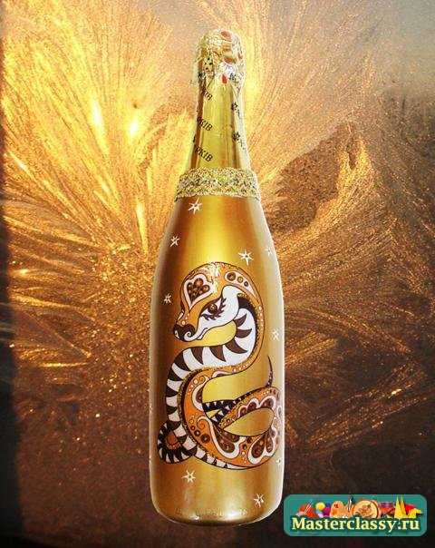 Декупаж 2013 бутылки со змеей. Мастер класс с пошаговыми фото