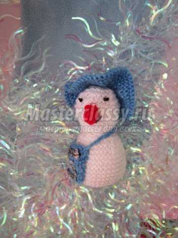 Вязание. Гламурный снеговик. Мастер класс с пошаговыми фото