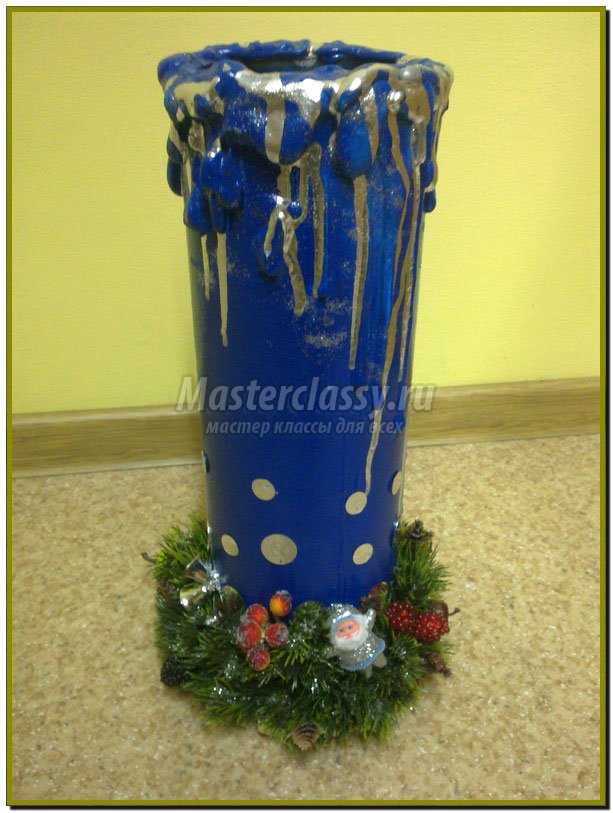 Новогодняя ваза - свеча. Мастер класс с пошаговыми фото