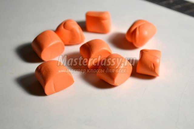 Сережки - апельсинки из запекаемой полимерной глины. Мастер класс с фото