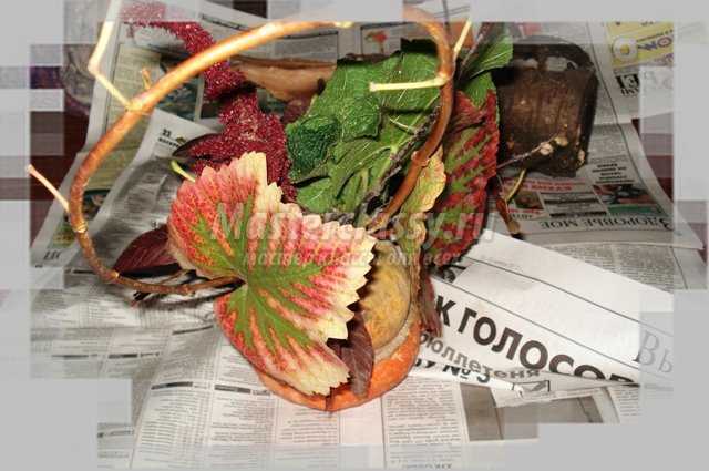 Поделки из природного материала. Осенняя икебана. Мастер класс с пошаговыми фото