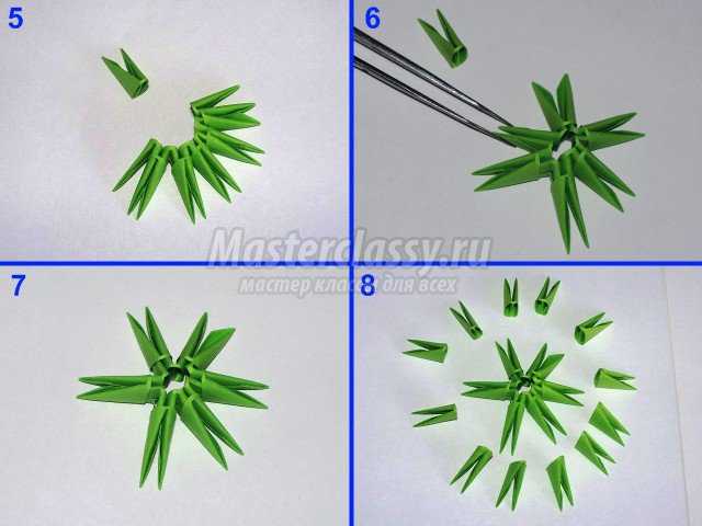Сборка кактуса оригами