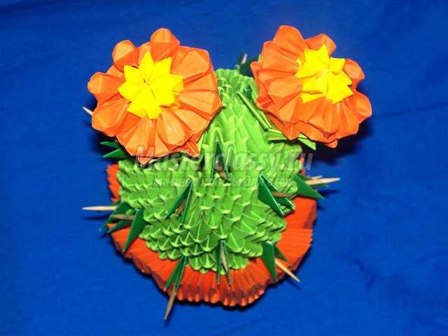 Модульно оригами – Цветущий кактус