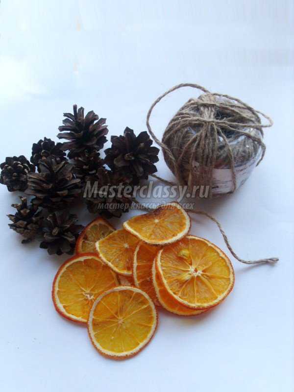 Декоративная елочка с апельсином своими руками