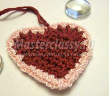 Вязаное сердечко - валентинка. Мастер класс с пошаговыми фото