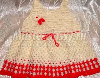 Платье, вязаное крючком для девочки от 1 года до 2 - х лет. Мастер класс с пошаговыми фото