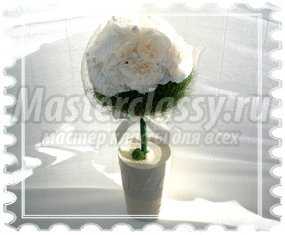 Свадебный топиарий из роз. Мастер класс с пошаговыми фото