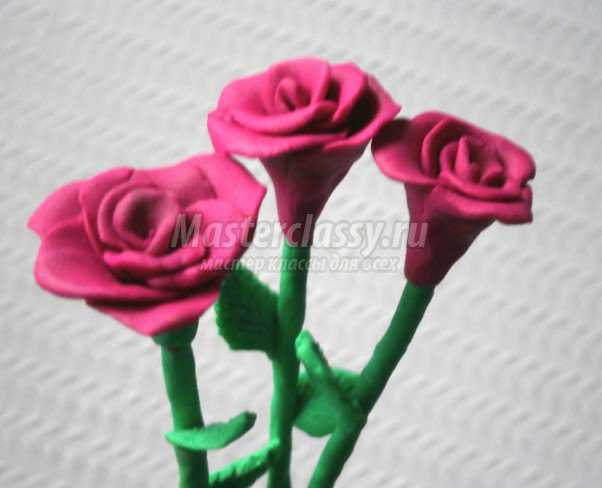 розы из пластилина