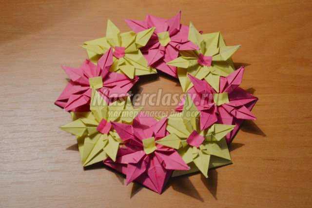 оригами. Весенний венок