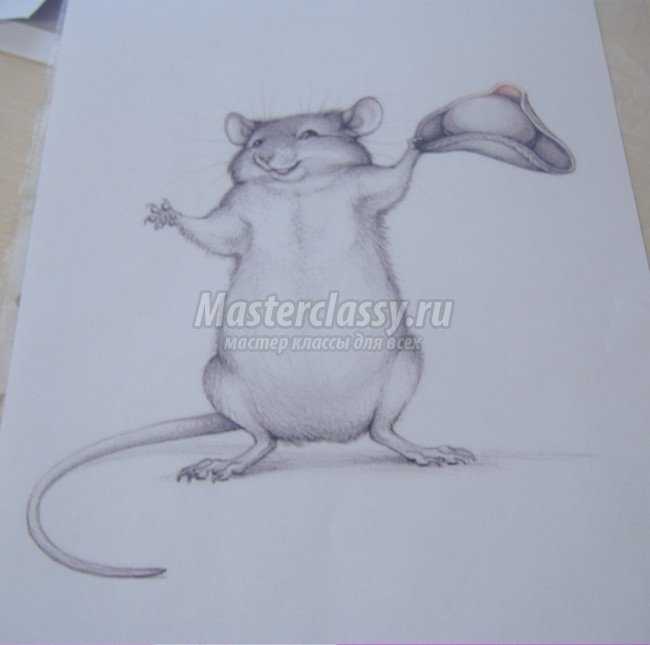 Картина из соленого теста мышь