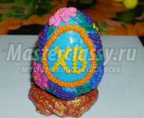 Декоративное пасхальное яйцо из полимерной глины. Мастер класс с пошаговыми фото