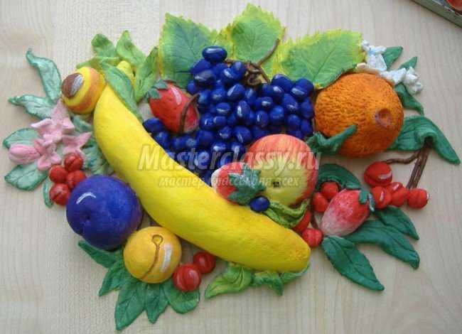 Картина с фруктами из соленого теста