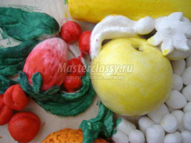 Картина с фруктами из соленого теста